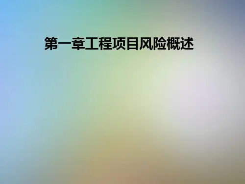 第一章工程项目风险概述