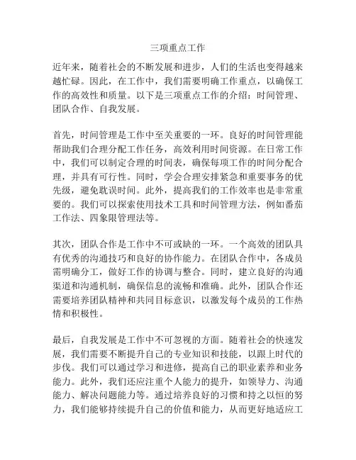 三项重点工作