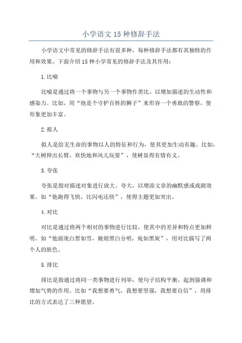 小学语文15种修辞手法
