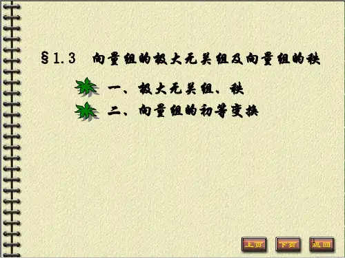 1-3 向量组的极大无关组及向量组的秩