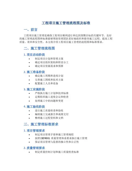 工程项目施工管理流程图及标准