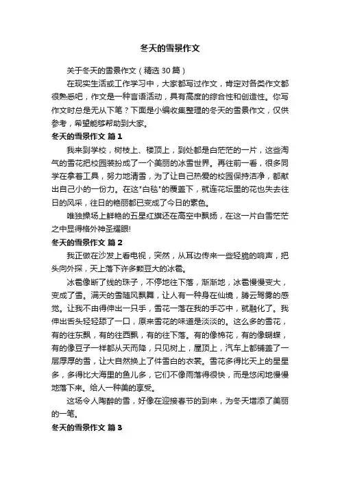 关于冬天的雪景作文（精选30篇）