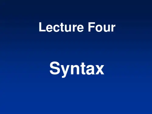 英语语言学chapter_4_syntax
