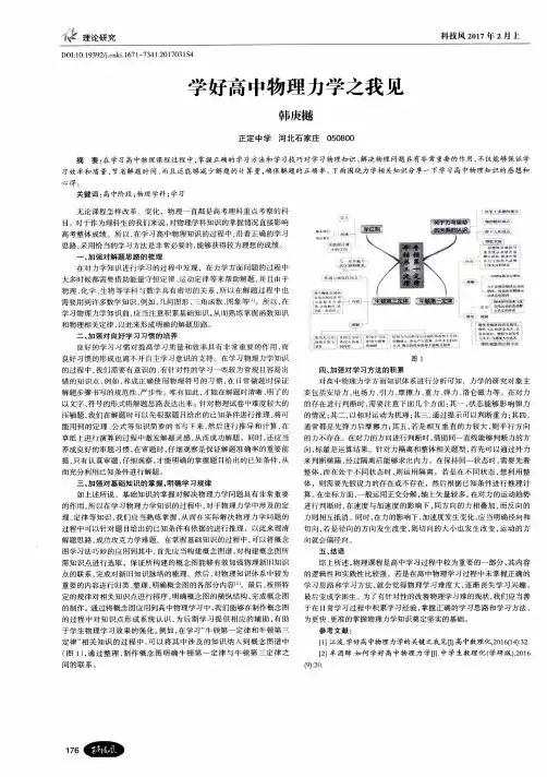 学好高中物理力学之我见