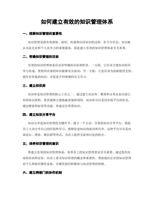 如何建立有效的知识管理体系