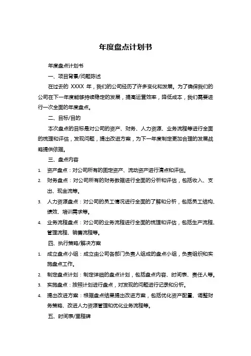 年度盘点计划书