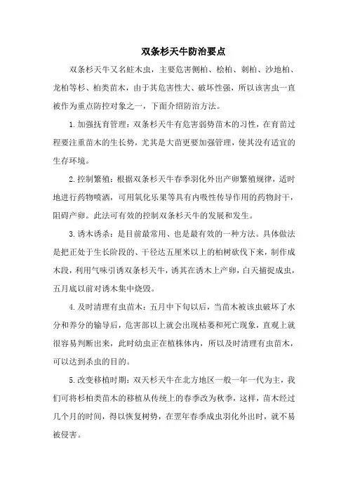 双条杉天牛防治要点