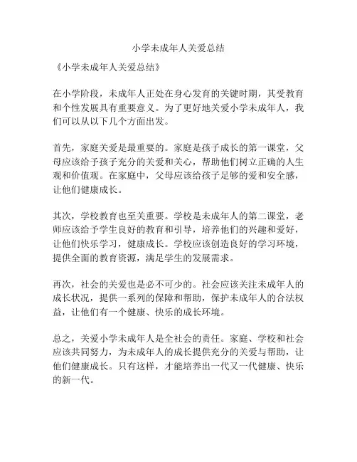 小学未成年人关爱总结