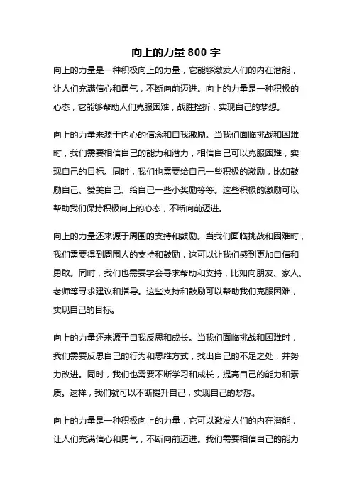 向上的力量800字