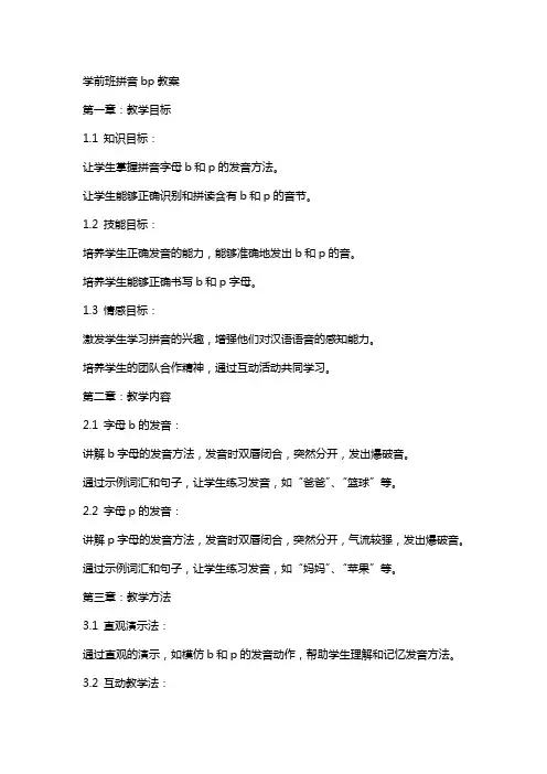 学前班拼音bp教案