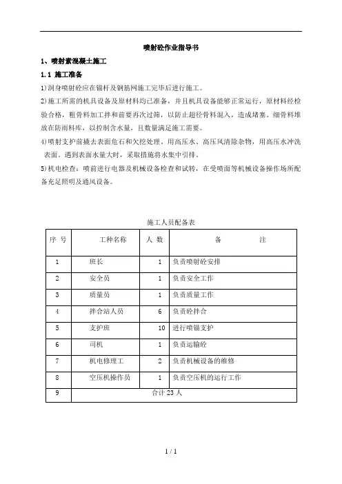 隧道初期支护作业指导书