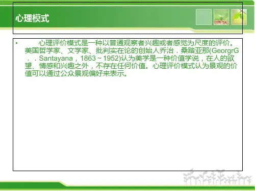 心理模式 上海世博后滩公园案例分析讲解材料