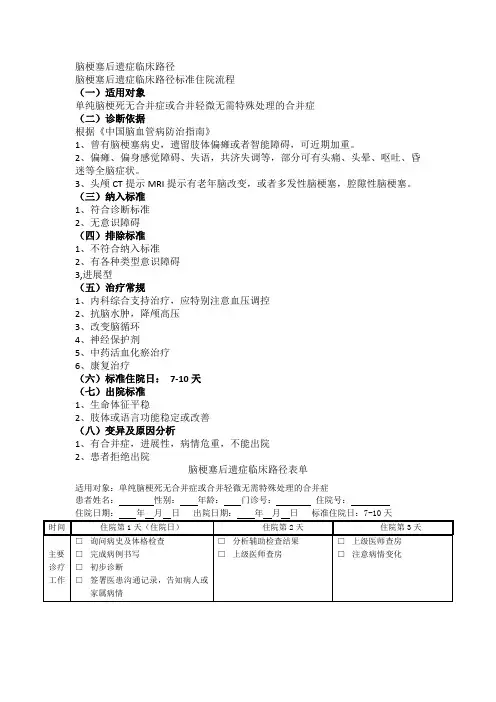 多发性脑梗死临床路径