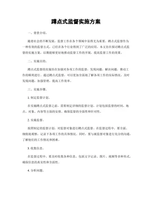 蹲点式监督实施方案