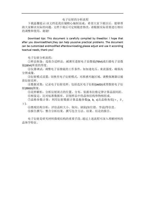 电子衍射的分析流程