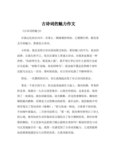 古诗词的魅力作文