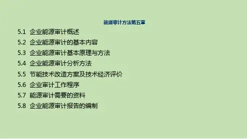 能源审计方法第五章