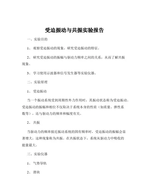 受迫振动与共振实验报告