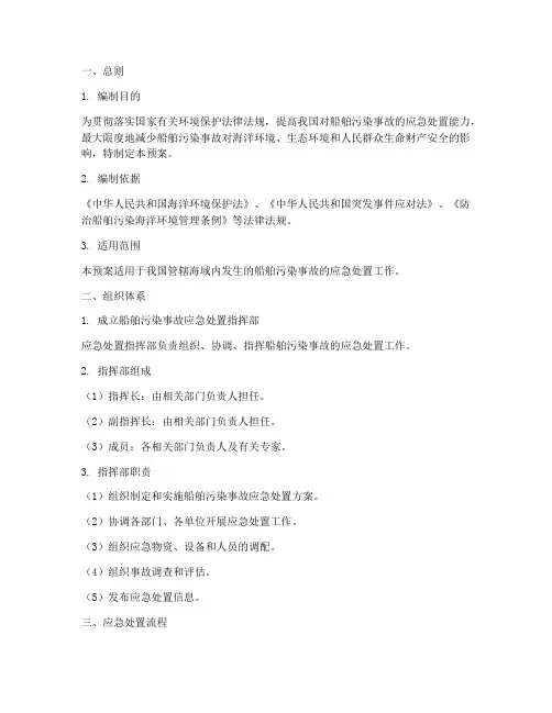 船舶污染应急处置预案