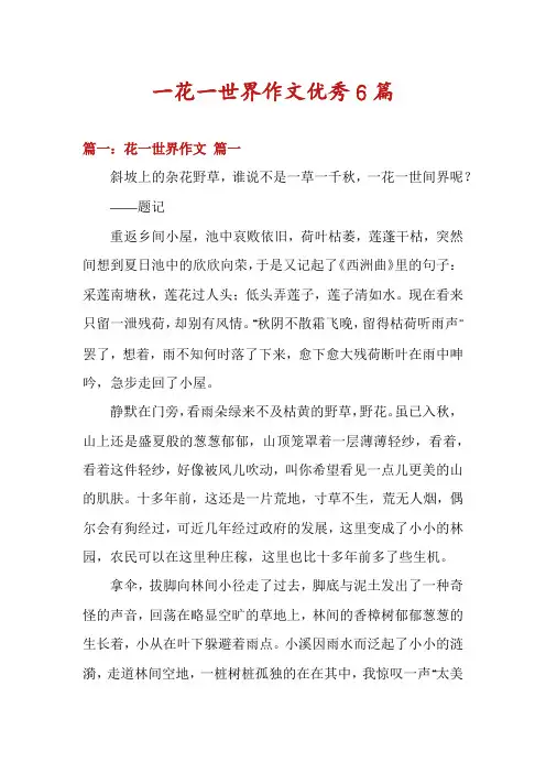 一花一世界作文优秀6篇
