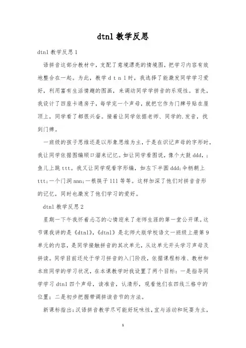 dtnl教学反思
