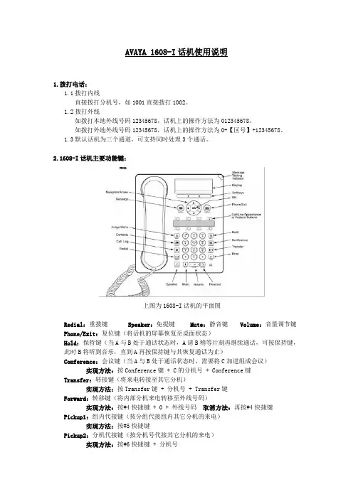 1608-I话机使用说明
