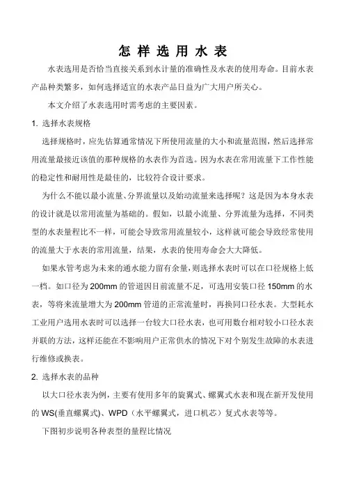 怎样选用水表