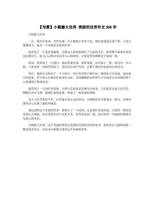 【写景】小眼睛大世界 美丽的世界作文300字