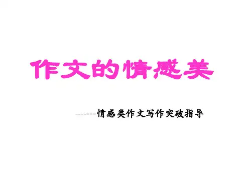 作文指导 作文的情感美 课件 (共24张PPT)
