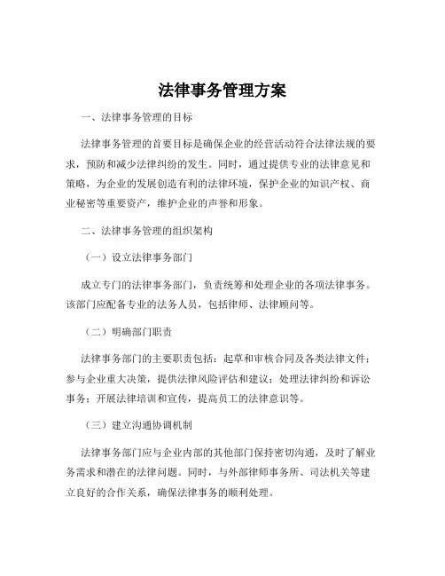 法律事务管理方案