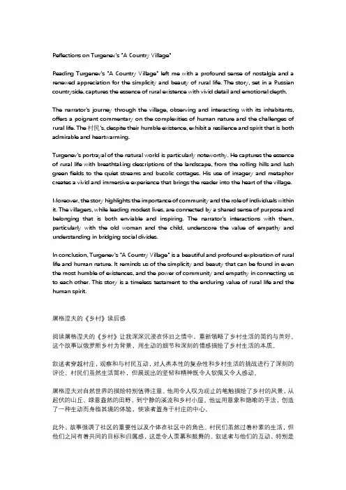 屠格涅夫的乡村读后感