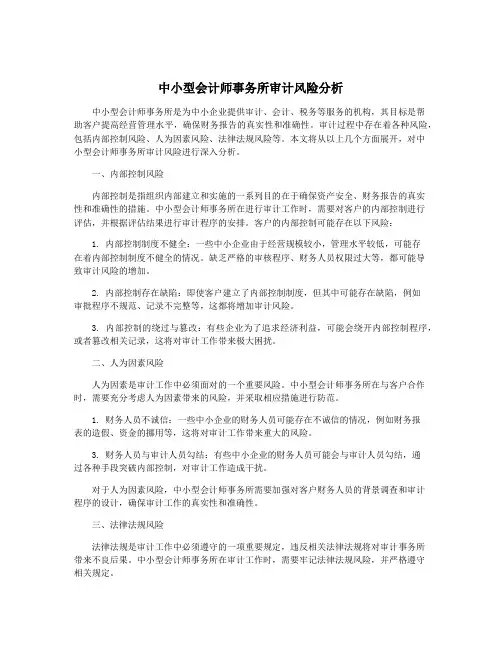 中小型会计师事务所审计风险分析