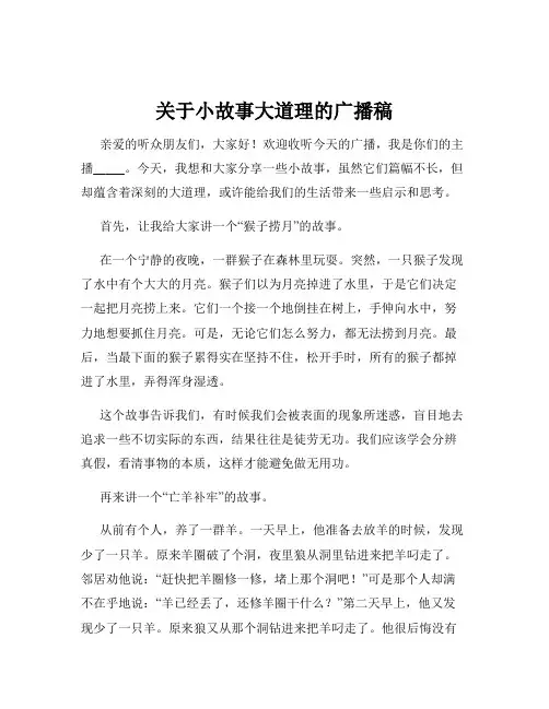 关于小故事大道理的广播稿