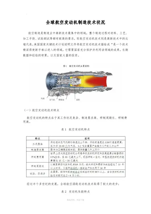 全球航空发动机制造技术状况