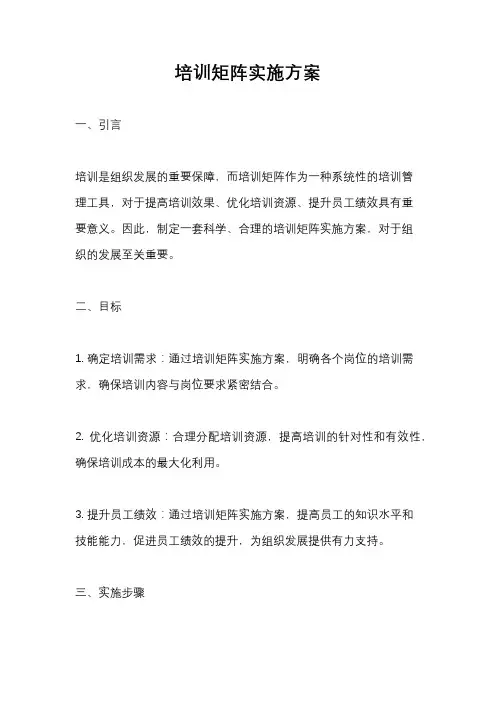 培训矩阵实施方案