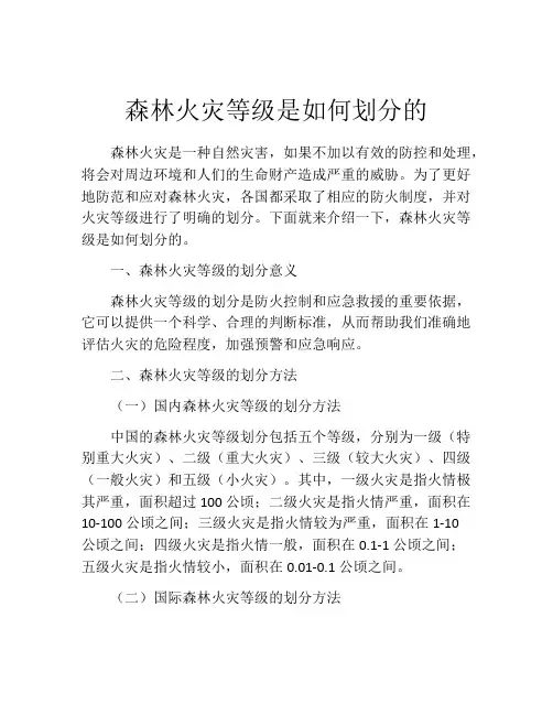 森林火灾等级是如何划分的