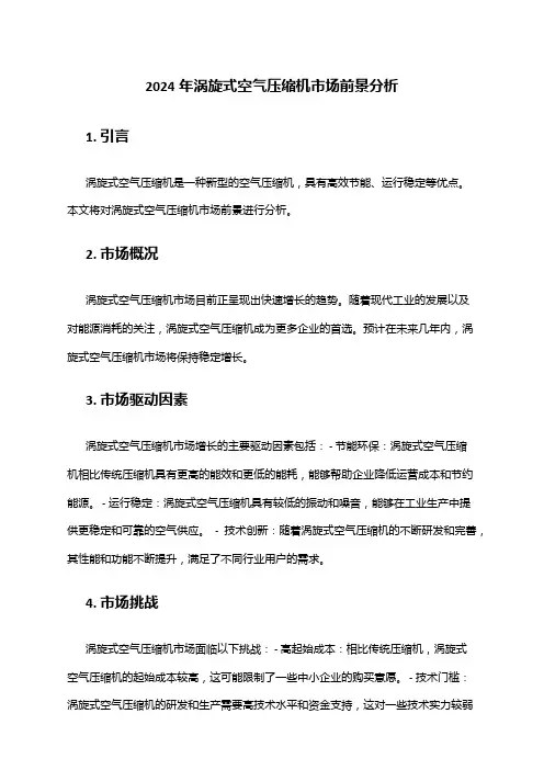 2024年涡旋式空气压缩机市场前景分析