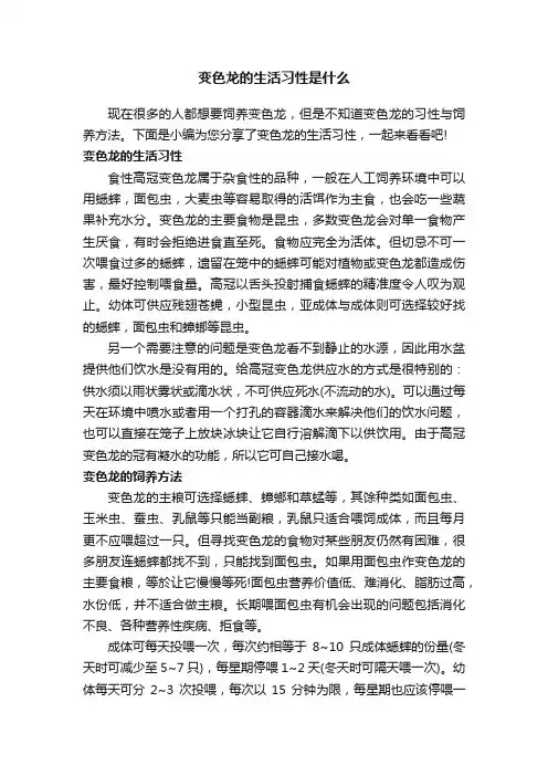变色龙的生活习性是什么