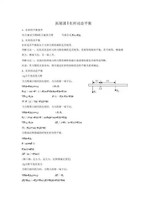 杠杆动态平衡1公开课教案教学设计课件资料