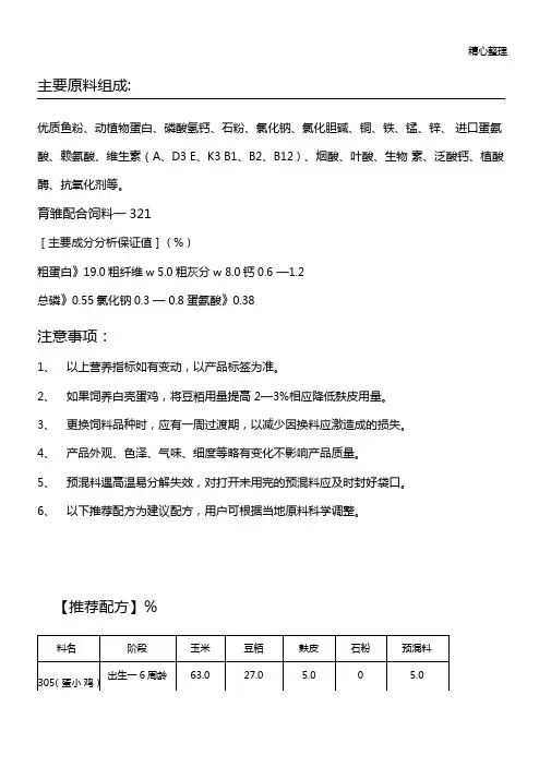 蛋鸡预混料介绍