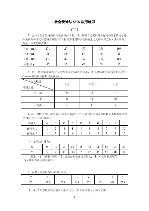 社会统计学与SPSS应用作业（二）