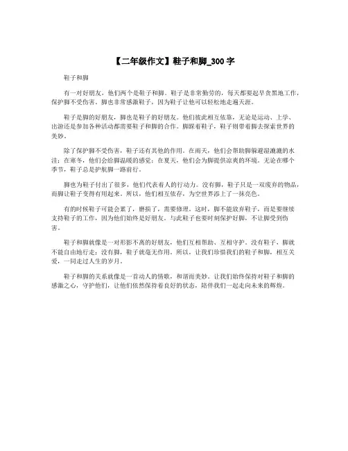 【二年级作文】鞋子和脚_300字