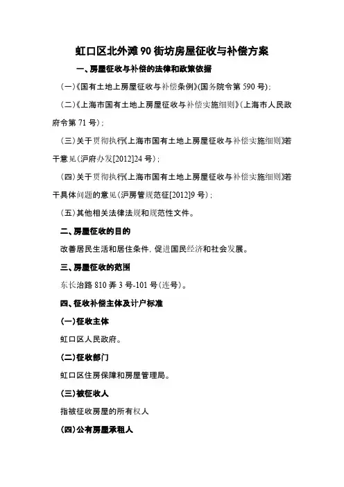 虹口区北外滩90街坊房屋征收与补偿方案