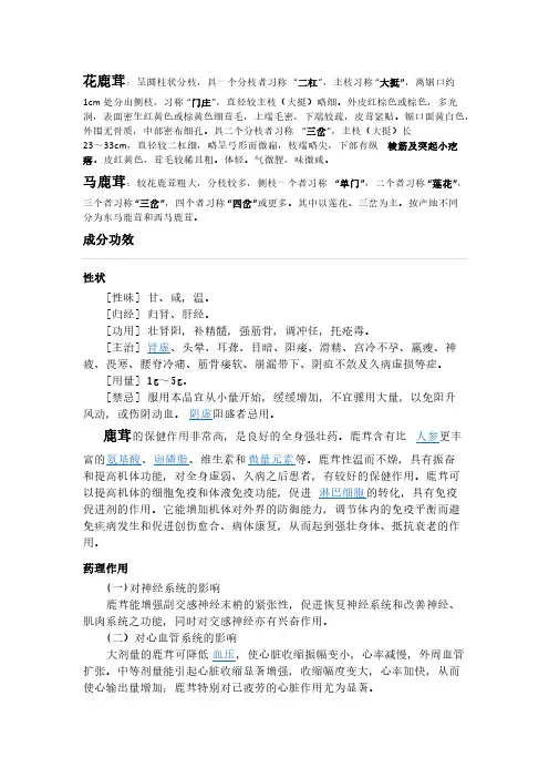 【VIP专享】鹿茸、鹿尾巴、鹿筋