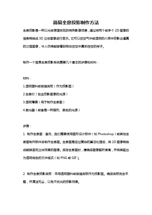 简易全息投影制作方法