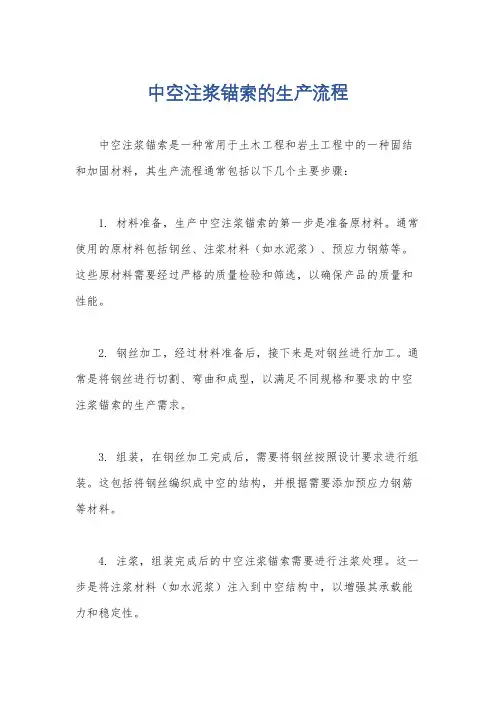 中空注浆锚索的生产流程