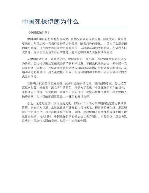 中国死保伊朗为什么