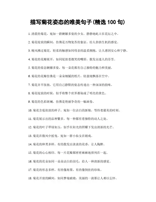 描写菊花姿态的唯美句子(精选100句)
