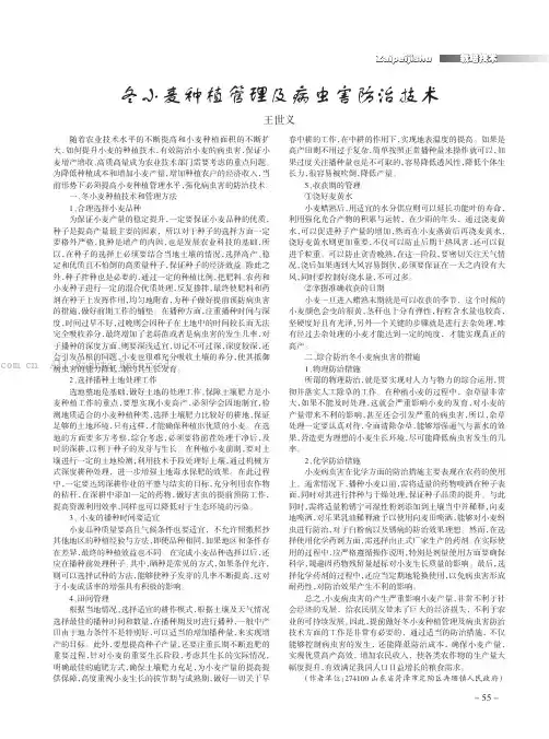冬小麦种植管理及病虫害防治技术