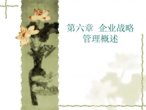 第六章  企业战略管理概述